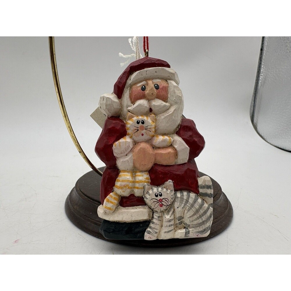 Vtg 1999 Eddie Walker Midwest Cannon Falls Santa Cats Christmas Ornament